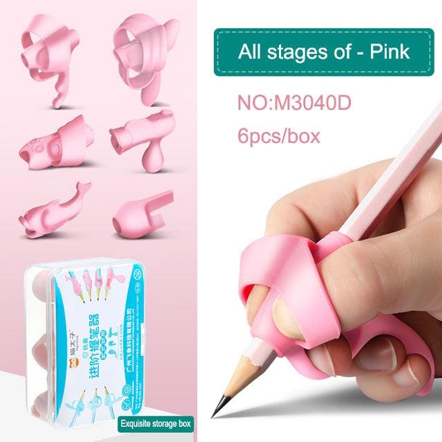 Children's Writing Posture Pen Holder Soft Silicone Pencil Holder for Kids Learning Aid Grip Posture Correction Stationery Gift Kids Handwriting Aid Correction Tool Stevvex