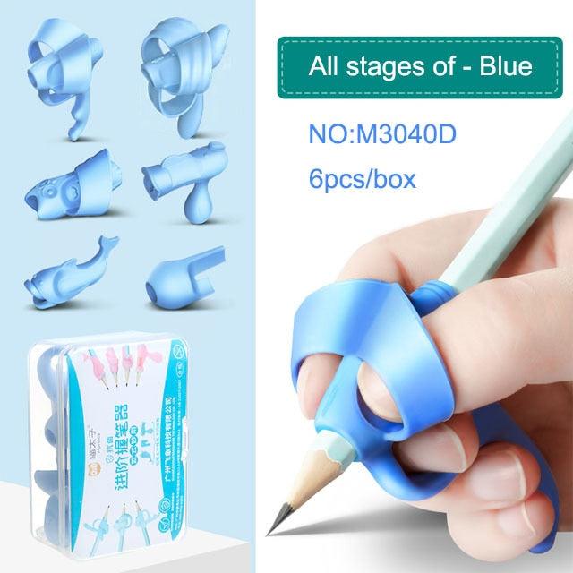 Children's Writing Posture Pen Holder Soft Silicone Pencil Holder for Kids Learning Aid Grip Posture Correction Stationery Gift Kids Handwriting Aid Correction Tool Stevvex