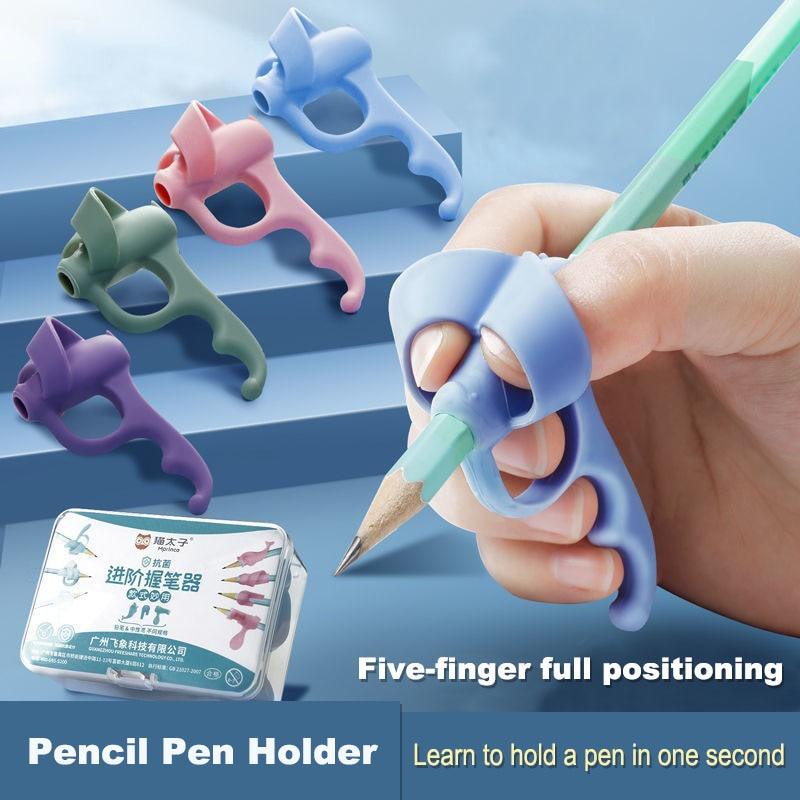 Children's Writing Posture Pen Holder Soft Silicone Pencil Holder for Kids Learning Aid Grip Posture Correction Stationery Gift Kids Handwriting Aid Correction Tool Stevvex