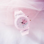 Children Silicone Strap Watches Electronic Colorful Light Source Child Watch Girls Birthday Party Gift Transparent Watchband New Fashion Small Fresh And Simple Girls Electronic Quartz Watch Stevvex