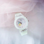 Children Silicone Strap Watches Electronic Colorful Light Source Child Watch Girls Birthday Party Gift Transparent Watchband New Fashion Small Fresh And Simple Girls Electronic Quartz Watch Stevvex