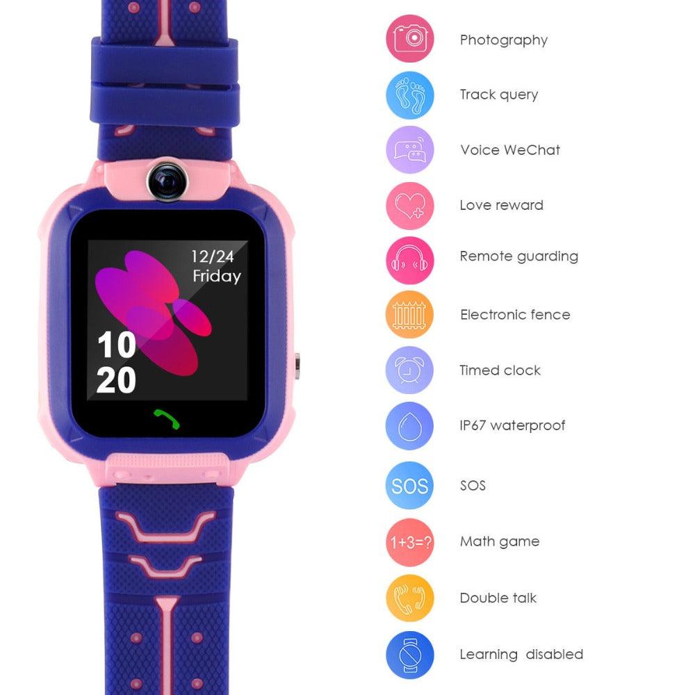 Childrens Smart Watch Kids Phone Watch Smartwatch For Boys Girls With Sim Card Photo Waterproof Smartwatches With Tracker HD Touch Screen For Kids Games Alarm Clock Camera Digital Wrist Watch Smartwatch Christmas Birthday Gifts Stevvex