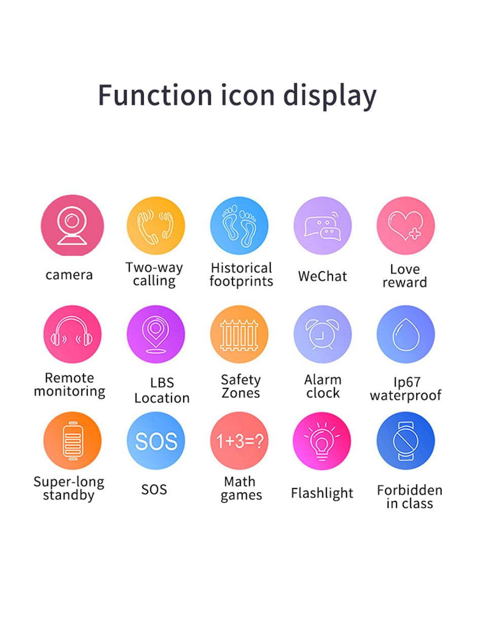 Childrens Smart Watch Kids Phone Watch Smartwatch For Boys Girls With Sim Card Photo Waterproof Smartwatches With Tracker HD Touch Screen For Kids Games Alarm Clock Camera Digital Wrist Watch Smartwatch Christmas Birthday Gifts Stevvex