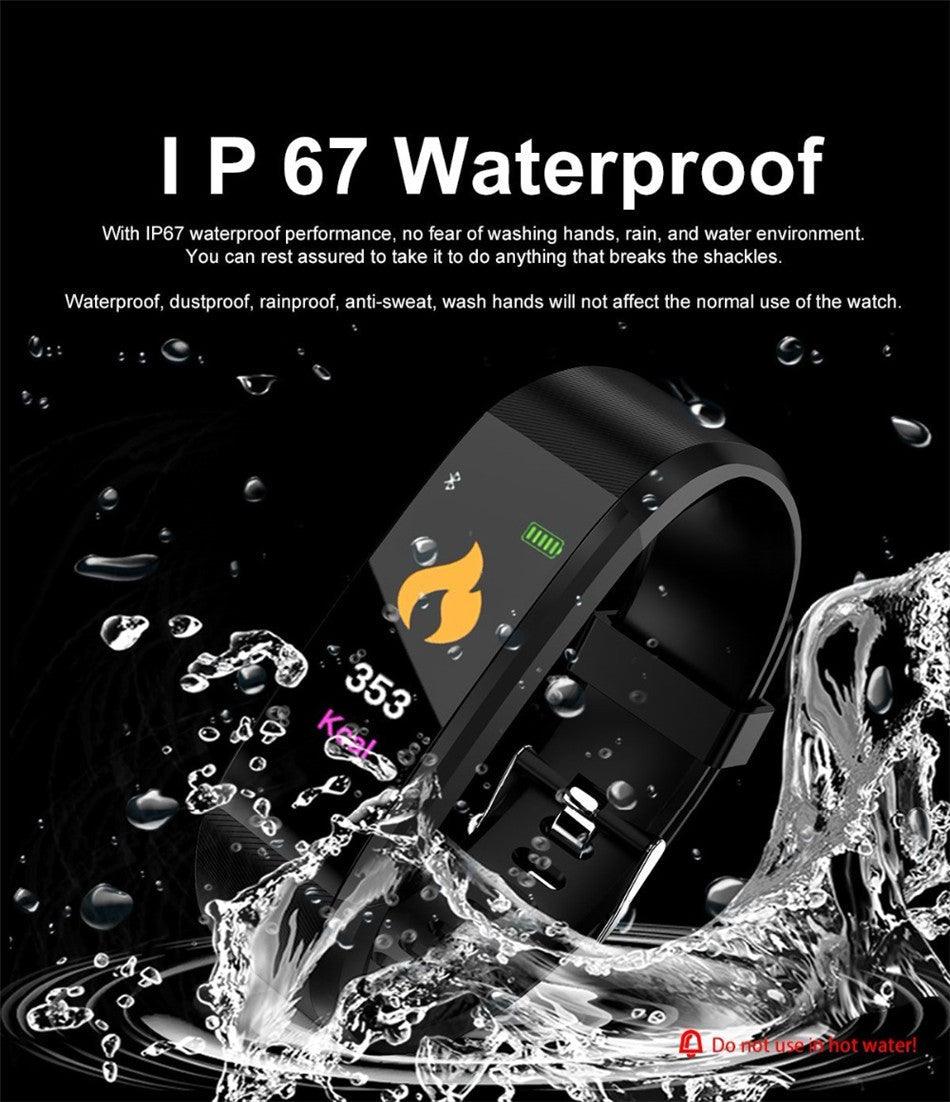 Childrens Sports Watch LED Display Touch Color Screen Top Electronic Watch Waterproof Heart Rate Pedometer Fitness Tracker Heart Rate Sleep And Stress Monitoring Water Resistant Fitness Watch Stevvex