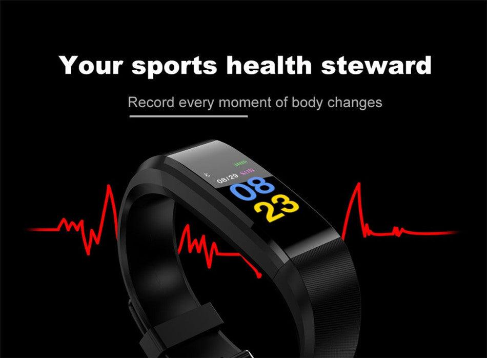 Childrens Sports Watch LED Display Touch Color Screen Top Electronic Watch Waterproof Heart Rate Pedometer Fitness Tracker Heart Rate Sleep And Stress Monitoring Water Resistant Fitness Watch Stevvex