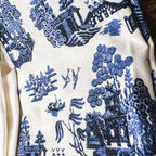 Chinoiserie Bunny Embroidered Cotton Dish Towels Oversized Tassel 17x29 BandsCo Straps