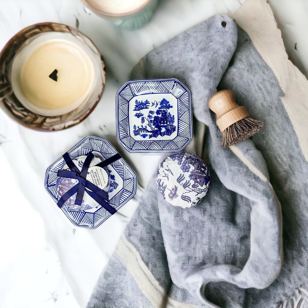 Chinoiserie Soap And Trinket Dish Set - Decorative Ceramic Soap Tray Gift BandsCo Straps