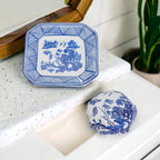 Chinoiserie Soap And Trinket Dish Set - Decorative Ceramic Soap Tray Gift BandsCo Straps