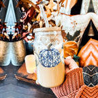 Chinoiserie Pumpkin 20oz Insulated Tumbler Ceramic Look Travel Mug Reusable BandsCo Straps