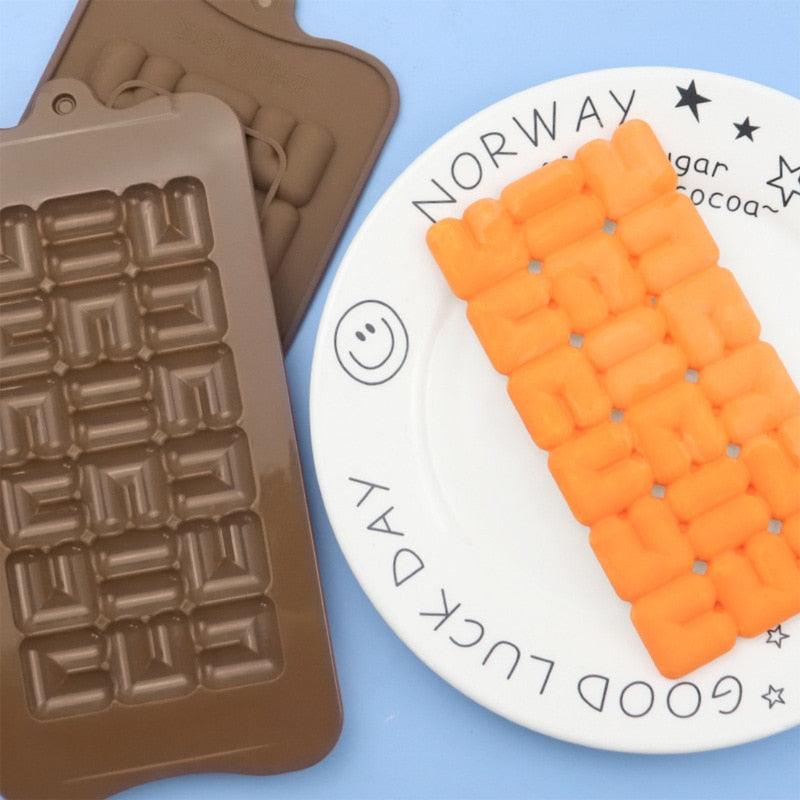 Chocolate Mold Silicone Waffle Pudding Baking Tool Love Fragments Shapes Mould Chocolate Chip Mold Baking Tool Cake Mold Popsicle Molds Non-Stick Silicone Candy Molds Stevvex