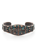 Christian Embossed Cross Cuff Bangle Adjustable Gold Tone