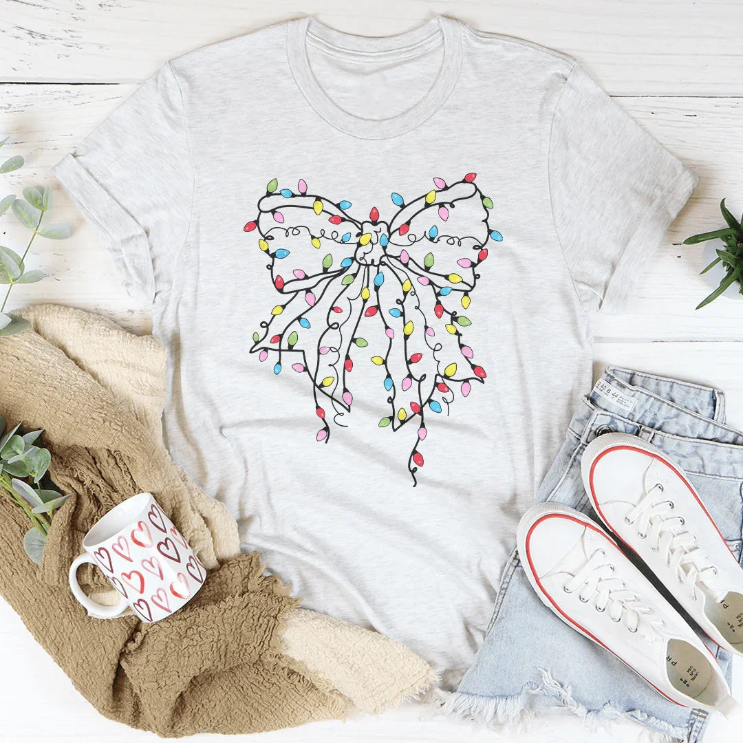 Christmas Bow Tee Peachy Sunday