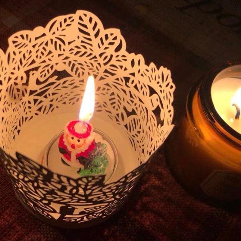 Christmas Candles Paraffin Home Desktop Decorations Tea light Candles Handmade Delicate Santa Snowman Acorn Tree Candles For Christmas Home Decoration Gifts Wedding Party Holiday Lights Christmas Ornaments Stevvex