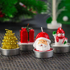 Christmas Candles Paraffin Home Desktop Decorations Tea light Candles Handmade Delicate Santa Snowman Acorn Tree Candles For Christmas Home Decoration Gifts Wedding Party Holiday Lights Christmas Ornaments Stevvex