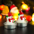 Christmas Candles Paraffin Home Desktop Decorations Tea light Candles Handmade Delicate Santa Snowman Acorn Tree Candles For Christmas Home Decoration Gifts Wedding Party Holiday Lights Christmas Ornaments Stevvex