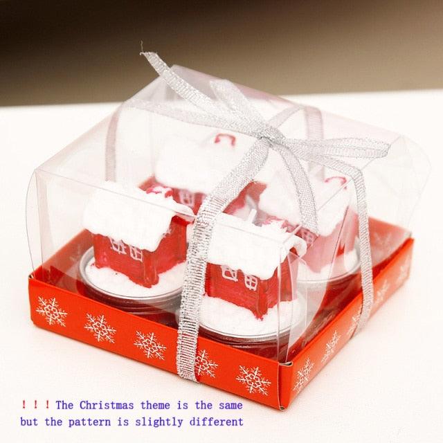 Christmas Candles Paraffin Home Desktop Decorations Tea light Candles Handmade Delicate Santa Snowman Acorn Tree Candles For Christmas Home Decoration Gifts Wedding Party Holiday Lights Christmas Ornaments Stevvex