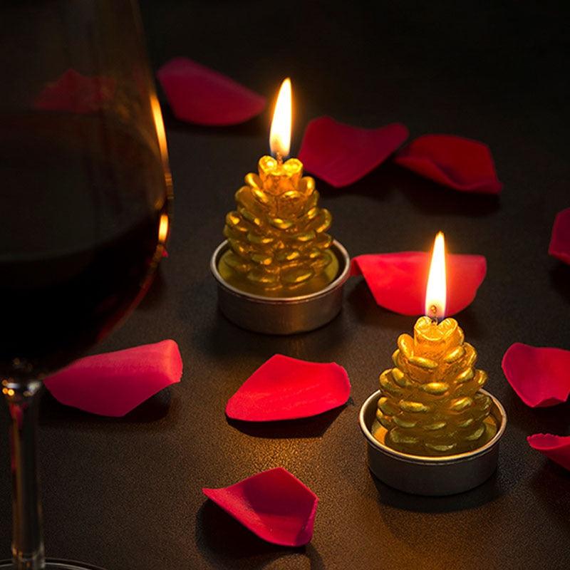 Christmas Candles Paraffin Home Desktop Decorations Tea light Candles Handmade Delicate Santa Snowman Acorn Tree Candles For Christmas Home Decoration Gifts Wedding Party Holiday Lights Christmas Ornaments Stevvex