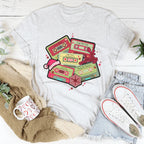 Christmas Cassettes Tee Peachy Sunday