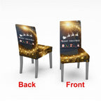 Christmas Chair Cover Stretch Spandex Digital Printed Silla Kitchen Dining Chair Covers Home Party Xmas Decor  Stretch Chair Cover for Dining Room Chair Protector Seat Cover Stretch Slipcover Christmas Bell Furniture For Living Room Ceremony Hotel Stevvex