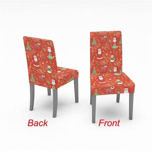 Christmas Chair Cover Stretch Spandex Digital Printed Silla Kitchen Dining Chair Covers Home Party Xmas Decor  Stretch Chair Cover for Dining Room Chair Protector Seat Cover Stretch Slipcover Christmas Bell Furniture For Living Room Ceremony Hotel Stevvex