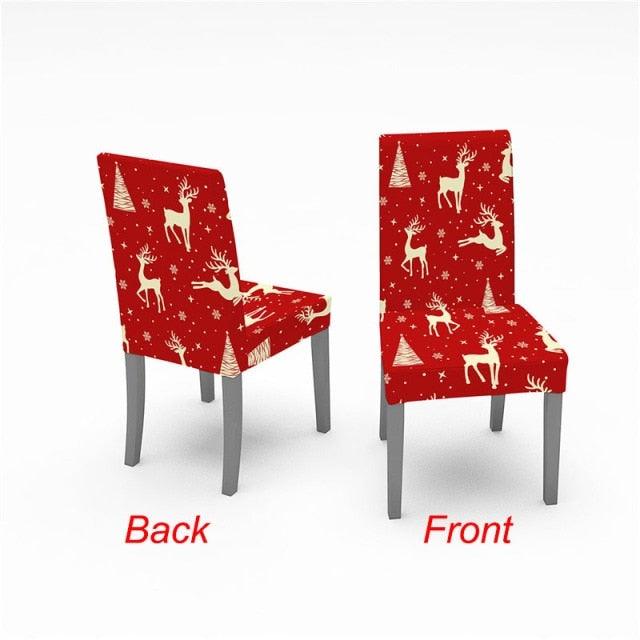 Christmas Chair Cover Stretch Spandex Digital Printed Silla Kitchen Dining Chair Covers Home Party Xmas Decor  Stretch Chair Cover for Dining Room Chair Protector Seat Cover Stretch Slipcover Christmas Bell Furniture For Living Room Ceremony Hotel Stevvex