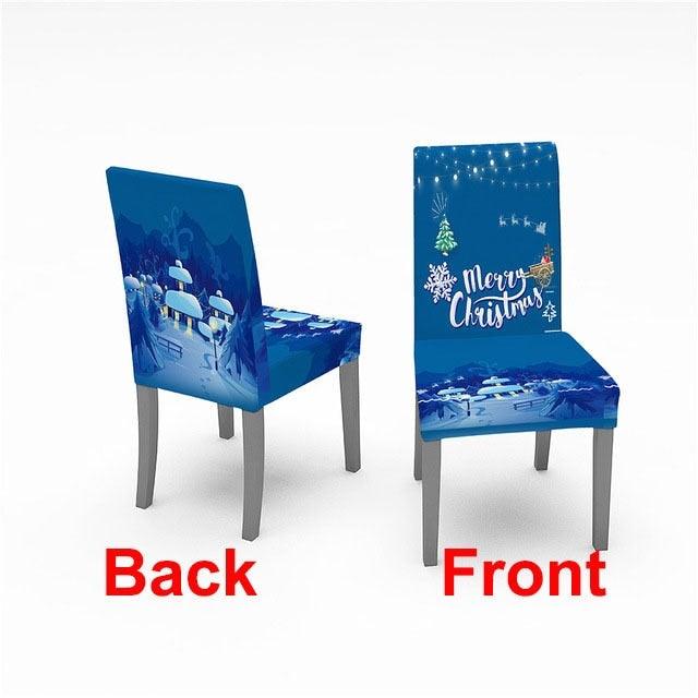 Christmas Chair Cover Stretch Spandex Digital Printed Silla Kitchen Dining Chair Covers Home Party Xmas Decor  Stretch Chair Cover for Dining Room Chair Protector Seat Cover Stretch Slipcover Christmas Bell Furniture For Living Room Ceremony Hotel Stevvex