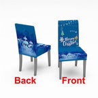 Christmas Chair Cover Stretch Spandex Digital Printed Silla Kitchen Dining Chair Covers Home Party Xmas Decor  Stretch Chair Cover for Dining Room Chair Protector Seat Cover Stretch Slipcover Christmas Bell Furniture For Living Room Ceremony Hotel Stevvex