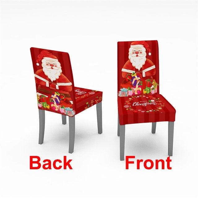 Christmas Chair Cover Stretch Spandex Digital Printed Silla Kitchen Dining Chair Covers Home Party Xmas Decor  Stretch Chair Cover for Dining Room Chair Protector Seat Cover Stretch Slipcover Christmas Bell Furniture For Living Room Ceremony Hotel Stevvex