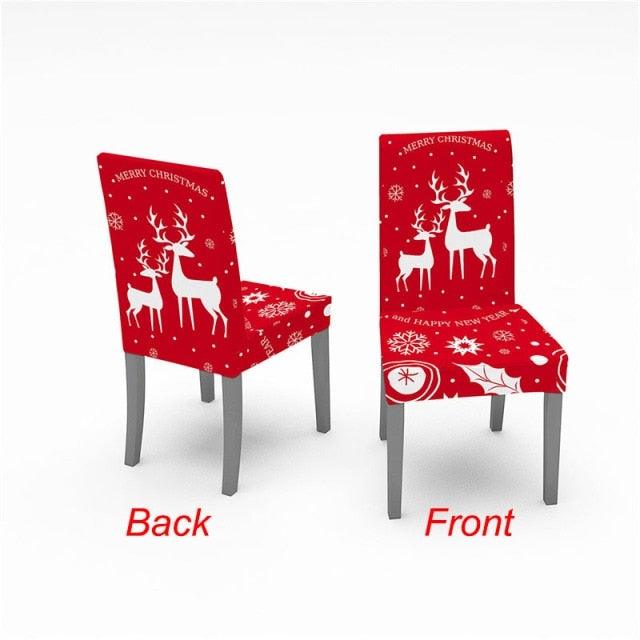 Christmas Chair Cover Stretch Spandex Digital Printed Silla Kitchen Dining Chair Covers Home Party Xmas Decor  Stretch Chair Cover for Dining Room Chair Protector Seat Cover Stretch Slipcover Christmas Bell Furniture For Living Room Ceremony Hotel Stevvex
