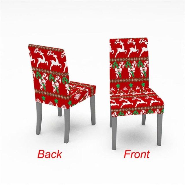 Christmas Chair Cover Stretch Spandex Digital Printed Silla Kitchen Dining Chair Covers Home Party Xmas Decor  Stretch Chair Cover for Dining Room Chair Protector Seat Cover Stretch Slipcover Christmas Bell Furniture For Living Room Ceremony Hotel Stevvex