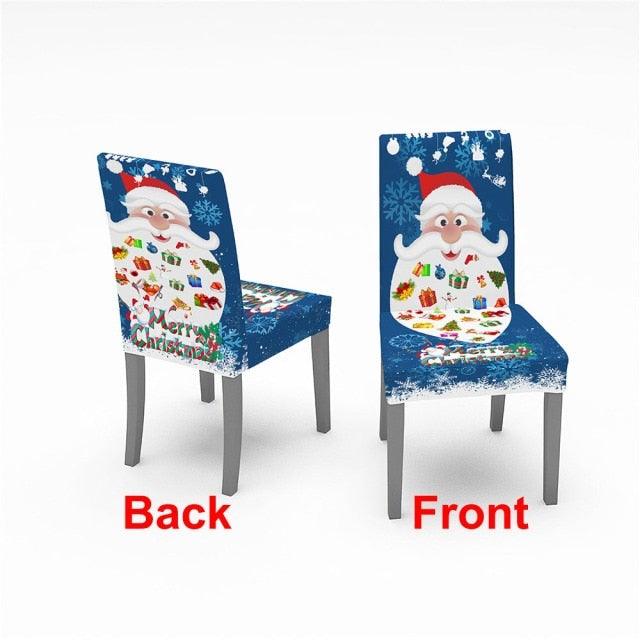 Christmas Chair Cover Stretch Spandex Digital Printed Silla Kitchen Dining Chair Covers Home Party Xmas Decor  Stretch Chair Cover for Dining Room Chair Protector Seat Cover Stretch Slipcover Christmas Bell Furniture For Living Room Ceremony Hotel Stevvex