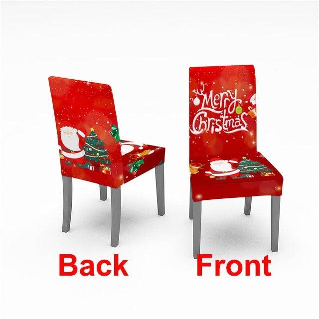 Christmas Chair Cover Stretch Spandex Digital Printed Silla Kitchen Dining Chair Covers Home Party Xmas Decor  Stretch Chair Cover for Dining Room Chair Protector Seat Cover Stretch Slipcover Christmas Bell Furniture For Living Room Ceremony Hotel Stevvex