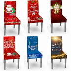 Christmas Chair Cover Stretch Spandex Digital Printed Silla Kitchen Dining Chair Covers Home Party Xmas Decor  Stretch Chair Cover for Dining Room Chair Protector Seat Cover Stretch Slipcover Christmas Bell Furniture For Living Room Ceremony Hotel Stevvex