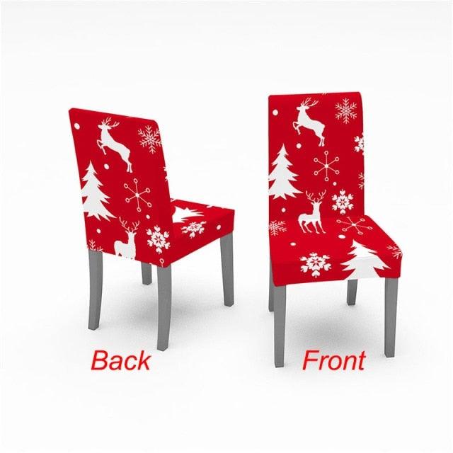 Christmas Chair Cover Stretch Spandex Digital Printed Silla Kitchen Dining Chair Covers Home Party Xmas Decor  Stretch Chair Cover for Dining Room Chair Protector Seat Cover Stretch Slipcover Christmas Bell Furniture For Living Room Ceremony Hotel Stevvex