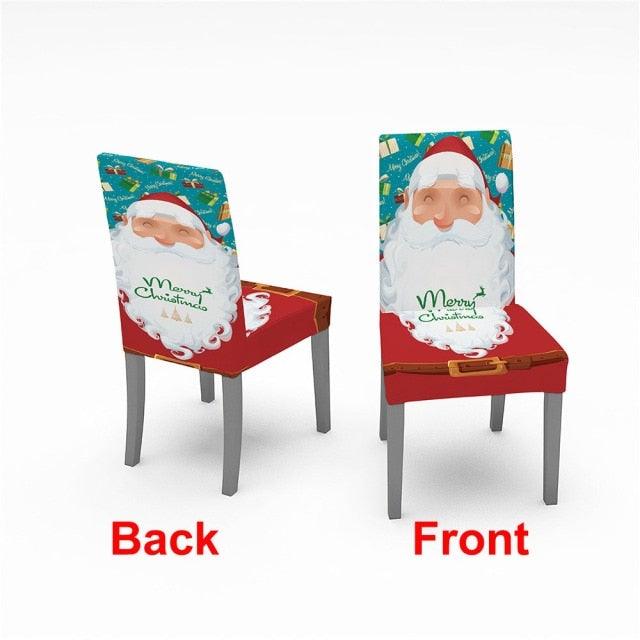 Christmas Chair Cover Stretch Spandex Digital Printed Silla Kitchen Dining Chair Covers Home Party Xmas Decor  Stretch Chair Cover for Dining Room Chair Protector Seat Cover Stretch Slipcover Christmas Bell Furniture For Living Room Ceremony Hotel Stevvex