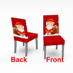 Christmas Chair Cover Stretch Spandex Digital Printed Silla Kitchen Dining Chair Covers Home Party Xmas Decor  Stretch Chair Cover for Dining Room Chair Protector Seat Cover Stretch Slipcover Christmas Bell Furniture For Living Room Ceremony Hotel Stevvex