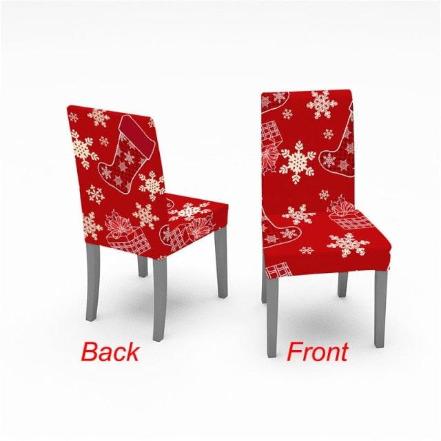 Christmas Chair Cover Stretch Spandex Digital Printed Silla Kitchen Dining Chair Covers Home Party Xmas Decor  Stretch Chair Cover for Dining Room Chair Protector Seat Cover Stretch Slipcover Christmas Bell Furniture For Living Room Ceremony Hotel Stevvex