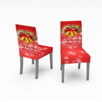 Christmas Chair Covers Santa Printed Elastic Stretch Dining Room Chair Slipcover Kitchen Seat Cover Spandex Home Decor chair Stretch Removable Washable Dining Room Chair Protector Slipcovers Christmas Decoration/Home Decor Dining Room Seat Cover Stevvex