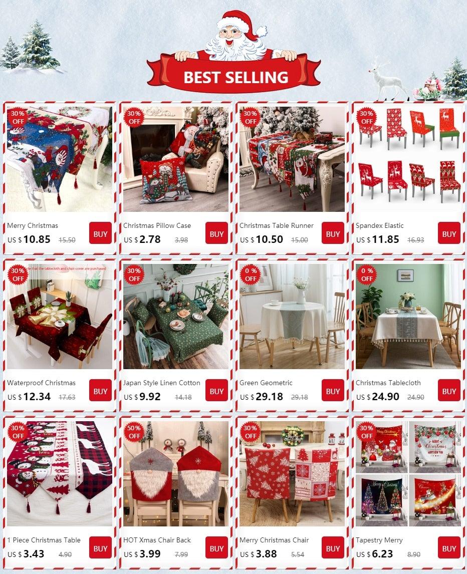 Christmas Chair Covers Santa Printed Elastic Stretch Dining Room Chair Slipcover Kitchen Seat Cover Spandex Home Decor chair Stretch Removable Washable Dining Room Chair Protector Slipcovers Christmas Decoration/Home Decor Dining Room Seat Cover Stevvex