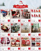 Christmas Chair Covers Santa Printed Elastic Stretch Dining Room Chair Slipcover Kitchen Seat Cover Spandex Home Decor chair Stretch Removable Washable Dining Room Chair Protector Slipcovers Christmas Decoration/Home Decor Dining Room Seat Cover Stevvex