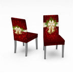 Christmas Chair Covers Santa Printed Elastic Stretch Dining Room Chair Slipcover Kitchen Seat Cover Spandex Home Decor chair Stretch Removable Washable Dining Room Chair Protector Slipcovers Christmas Decoration/Home Decor Dining Room Seat Cover Stevvex