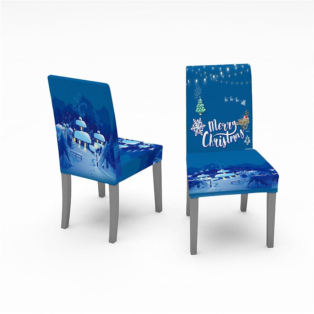 Christmas Chair Covers Santa Printed Elastic Stretch Dining Room Chair Slipcover Kitchen Seat Cover Spandex Home Decor chair Stretch Removable Washable Dining Room Chair Protector Slipcovers Christmas Decoration/Home Decor Dining Room Seat Cover Stevvex