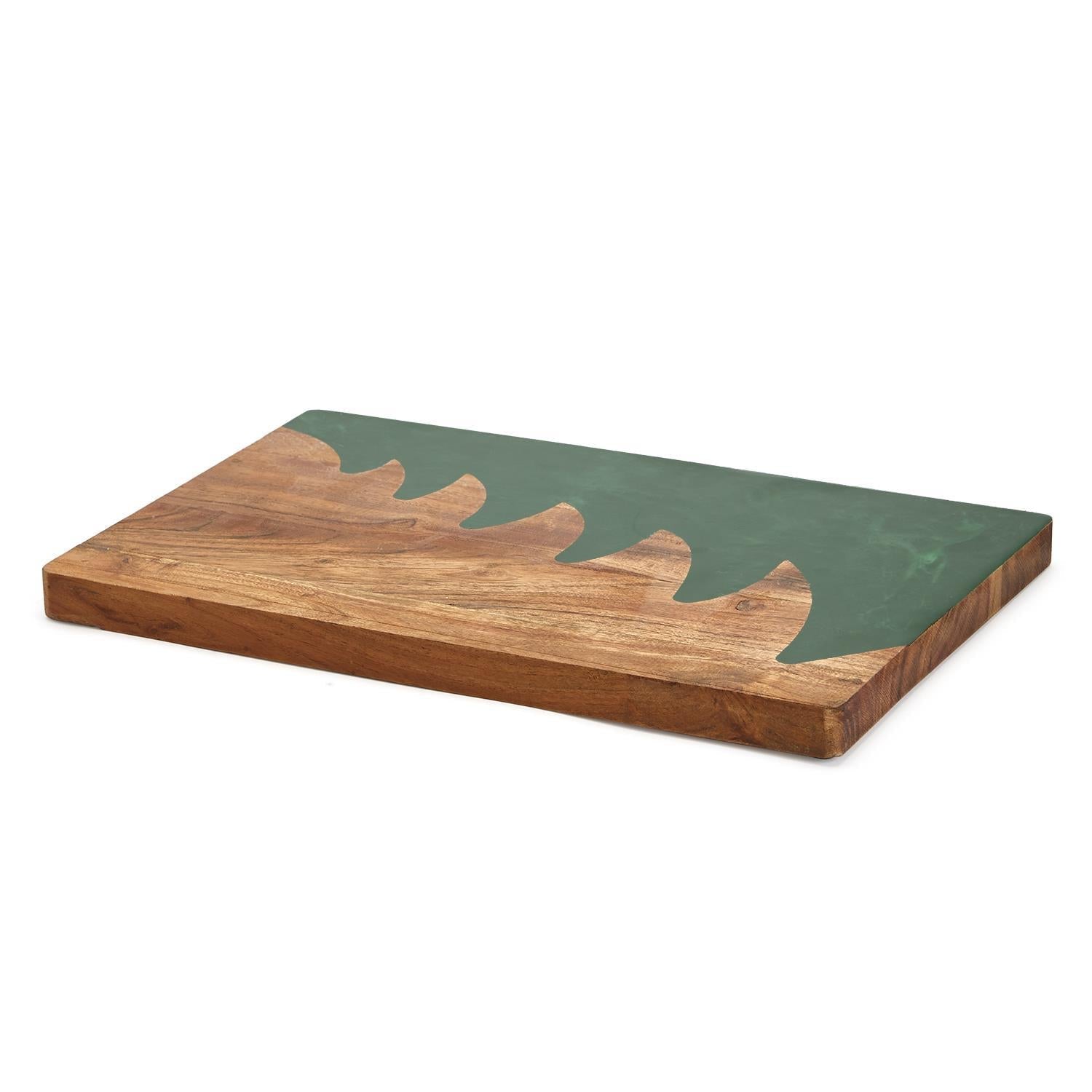 Christmas Charcuterie Serving Board Wood Resin Handcrafted Marbled Tree Inlay
