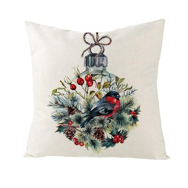 Christmas Cover Cushion For Home Decor Pillowcase Santa Claus Christmas Throw Pillow Covers Waterproof Outdoor Pillow Covers Cotton Linen Christmas Pillow Covers Linen Print Merry Christmas Navidad 2022 New Year Gift 45x45CM Stevvex