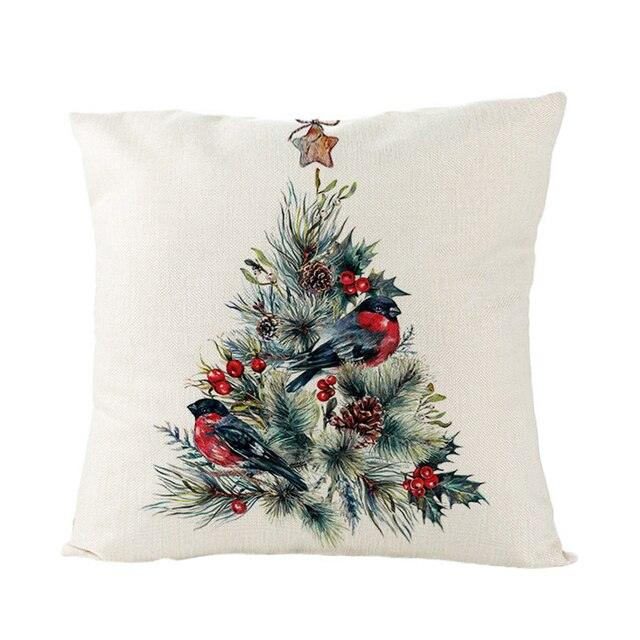 Christmas Cover Cushion For Home Decor Pillowcase Santa Claus Christmas Throw Pillow Covers Waterproof Outdoor Pillow Covers Cotton Linen Christmas Pillow Covers Linen Print Merry Christmas Navidad 2022 New Year Gift 45x45CM Stevvex