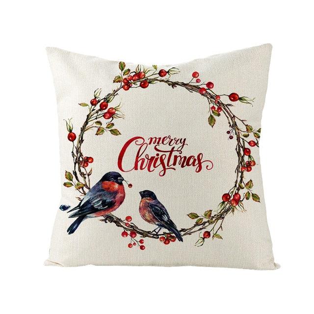 Christmas Cover Cushion For Home Decor Pillowcase Santa Claus Christmas Throw Pillow Covers Waterproof Outdoor Pillow Covers Cotton Linen Christmas Pillow Covers Linen Print Merry Christmas Navidad 2022 New Year Gift 45x45CM Stevvex