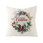 Christmas Cover Cushion For Home Decor Pillowcase Santa Claus Christmas Throw Pillow Covers Waterproof Outdoor Pillow Covers Cotton Linen Christmas Pillow Covers Linen Print Merry Christmas Navidad 2022 New Year Gift 45x45CM Stevvex