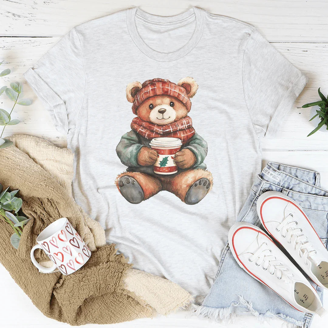 Christmas Cuddle Bear Tee Peachy Sunday