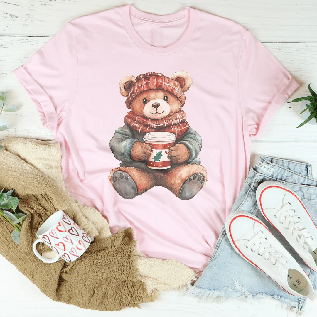 Christmas Cuddle Bear Tee Peachy Sunday