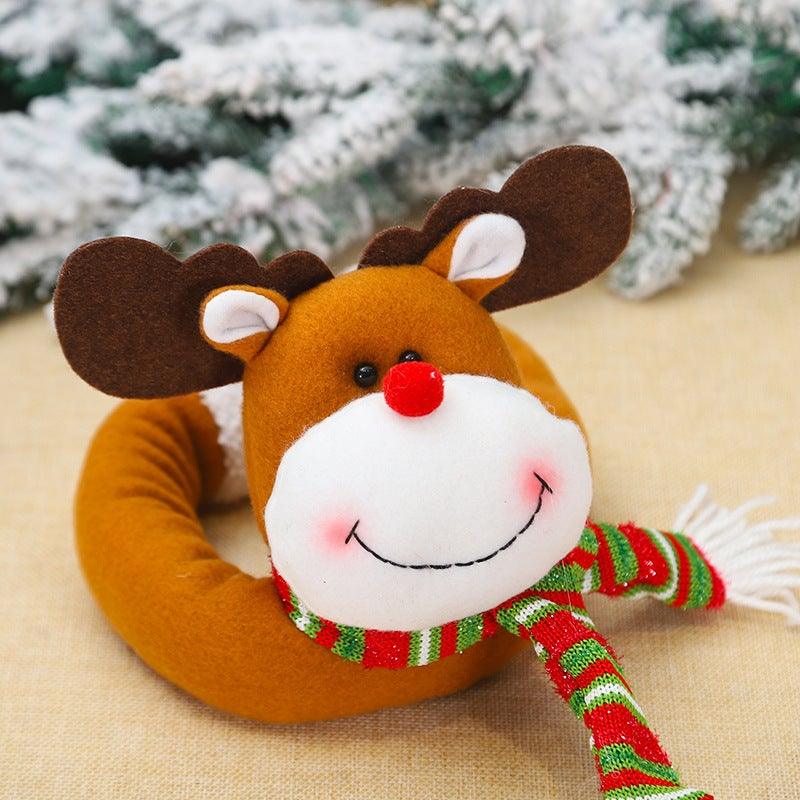 Christmas Curtain Buckle Tieback Flannel Door Curtain Home DecorateChristmas Trees New Year Snowmen Window Decorations Curtain Holdback Fastener Clamp Wine Bottle Topper Hugger Holder Snowman Christmas Ornaments Home Decor Stevvex
